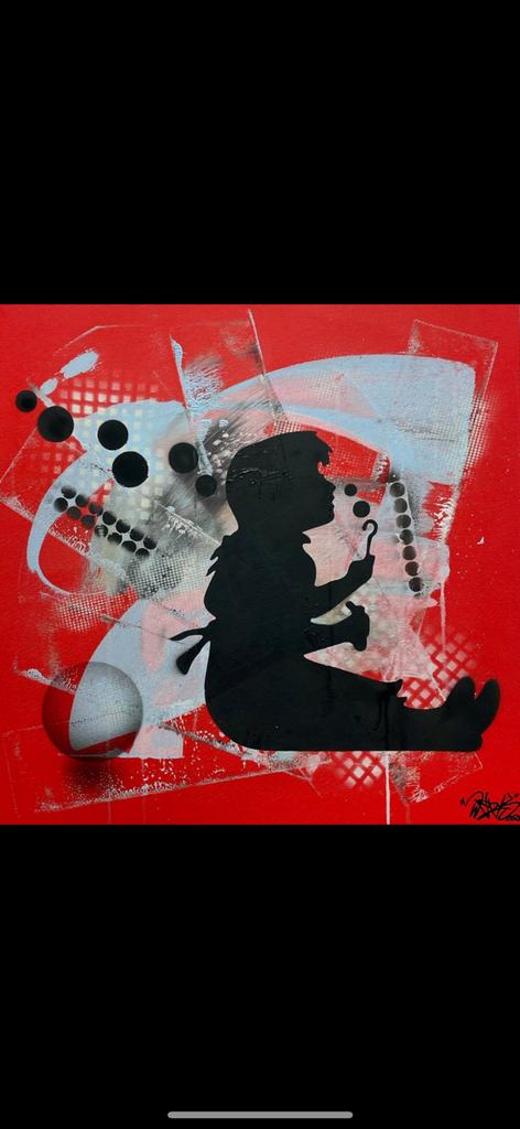 Parscha Mirghawameddin (WERK) — Banksy feat. WEEK NR. 4, Antiek en Kunst, Kunst | Schilderijen | Modern, Ophalen of Verzenden