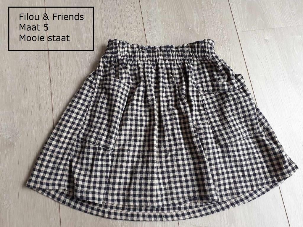 Geruite rok Filou & Friends maat 5 (110), Kinderen en Baby's, Gebruikt, Meisje, Filou & Friends, Ophalen of Verzenden