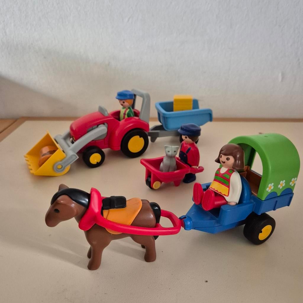Playmobil 1.2.3, tractor, huifkar, Ophalen of Verzenden