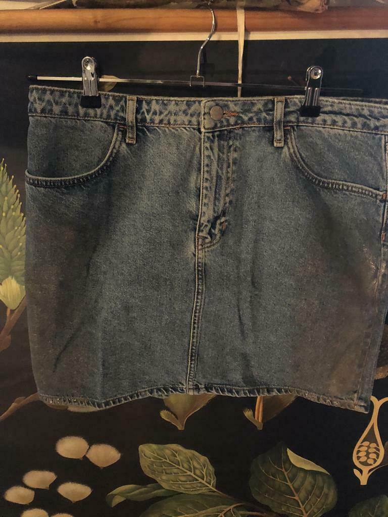 Jeansrok holografische wassing aan zijkanten, Overige kleuren, Maat 42/44 (L), Nieuw, Ophalen of Verzenden
