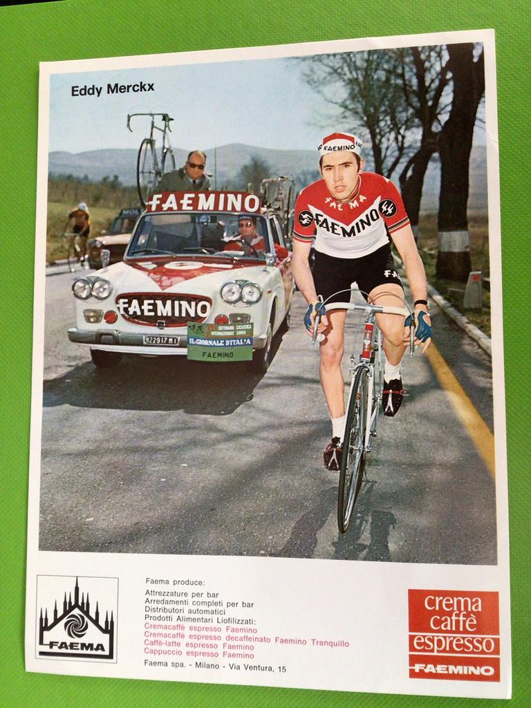 wielerkaart 1970 team faema eddy merckx, Envoi, Comme neuf