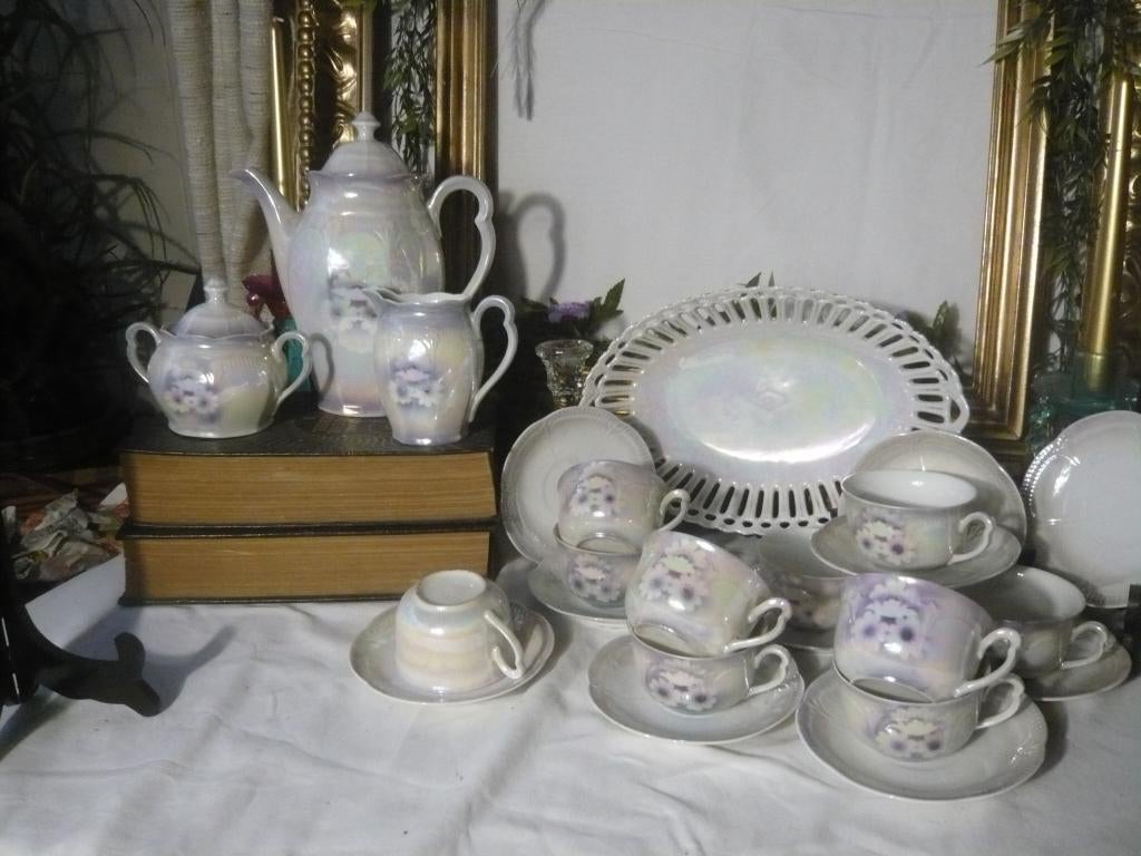 MANIFIQUE VINTAGE SERVICE CAFE, Enlèvement, Utilisé, Porcelaine