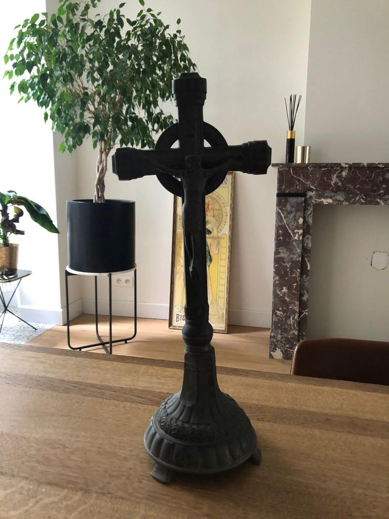 Antiek tinnen kruisbeeld, Antiek en Kunst, Ophalen