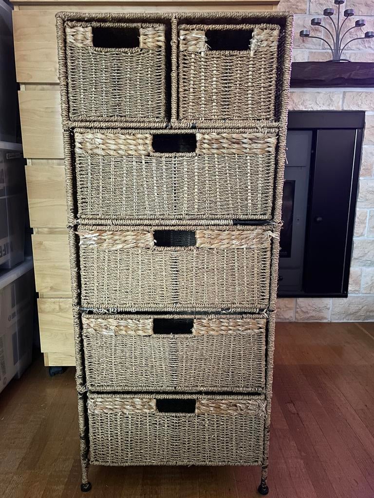 Rotan ladenkast en opbergbank, Huis en Inrichting, Kasten | Ladekasten, Ophalen, Gebruikt, Overige materialen