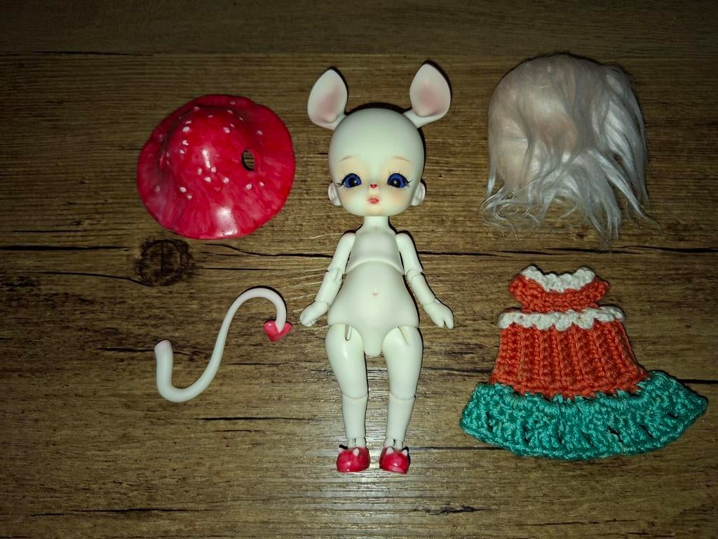 Ball jointed doll muis 1/6, Ophalen of Verzenden, Zo goed als nieuw
