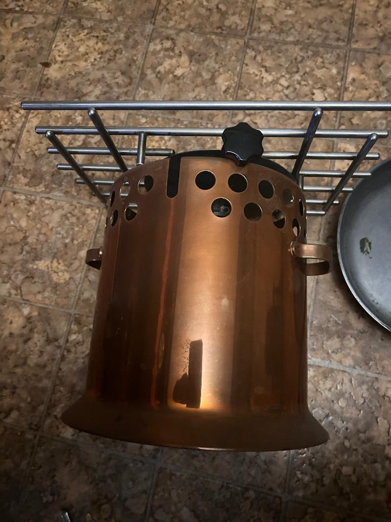 Flambeer rechaud koper, Ophalen, Gebruikt