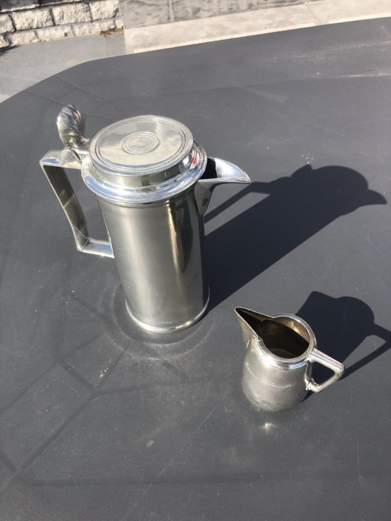 ZILVEREN KOFFIEKAN EN MELKKANNETJE, Ophalen, Overige materialen, Overige typen, Zo goed als nieuw