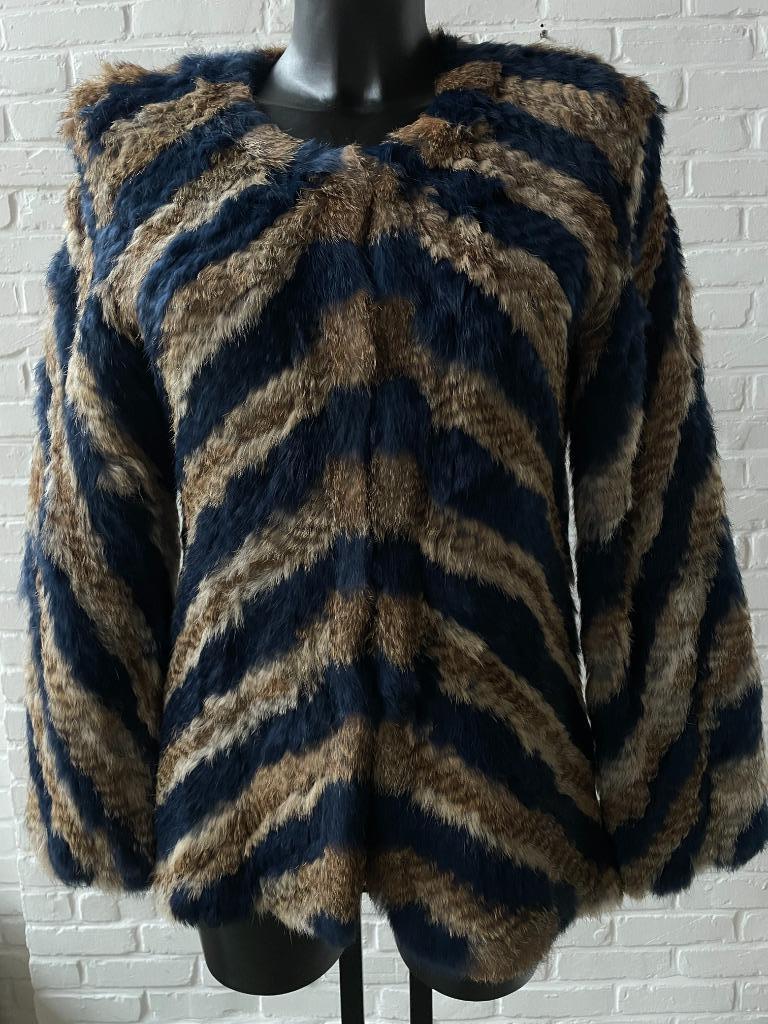 ZGAN jasje Zadig & Voltaire Deluxe in beige en marineblauw, Vêtements | Femmes, Vestes | Hiver, Comme neuf, Taille 36 (S), Beige