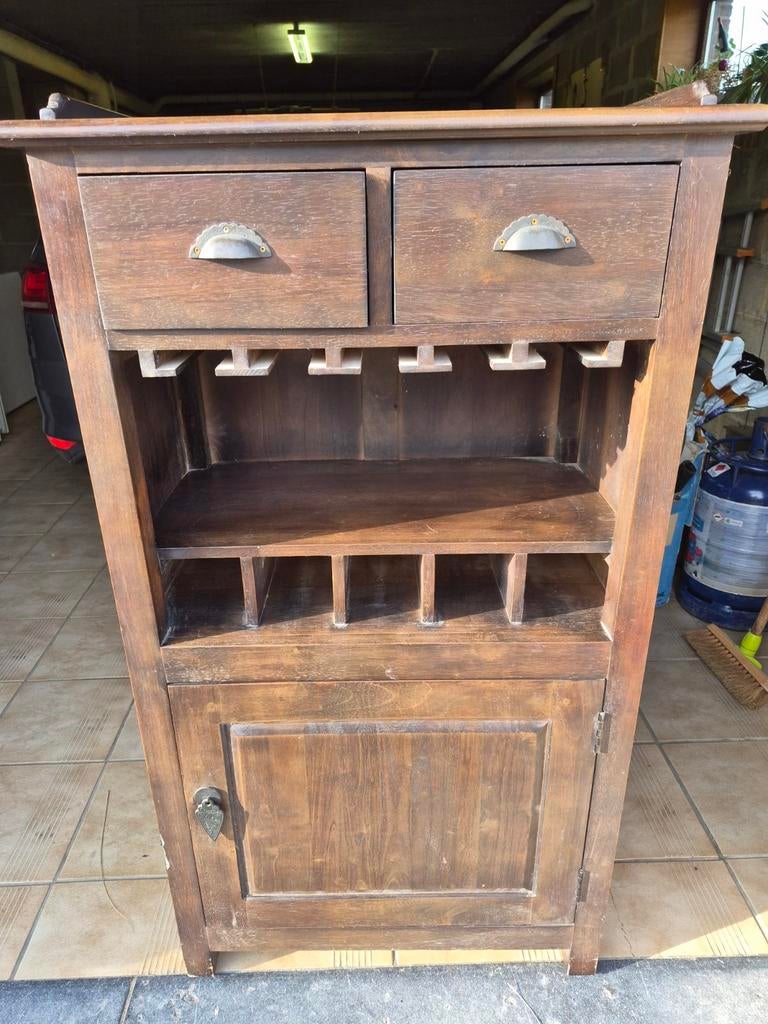 Meuble bar comptoir en bois massif, Enlèvement