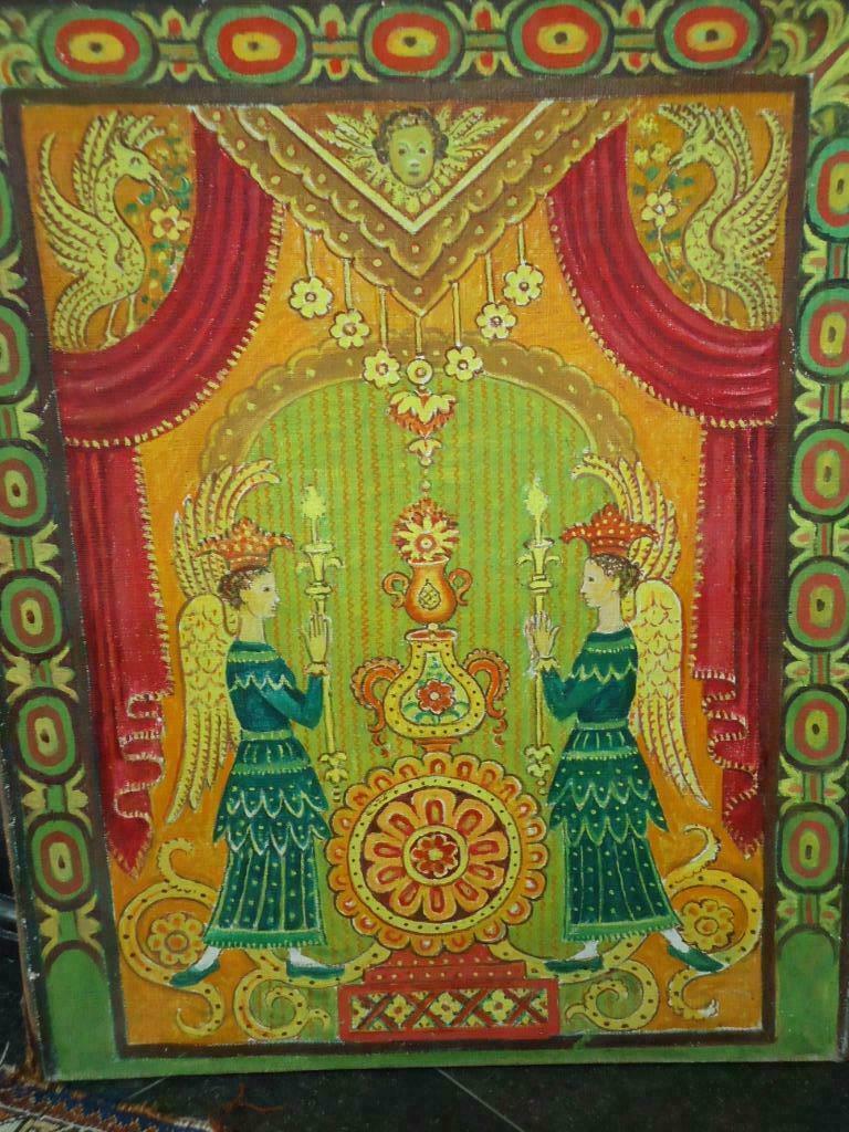 Ernest WIJNANTS ontwerp tapijt DEWIT Mechelen olie/doek n°1, Antiek en Kunst, Ophalen