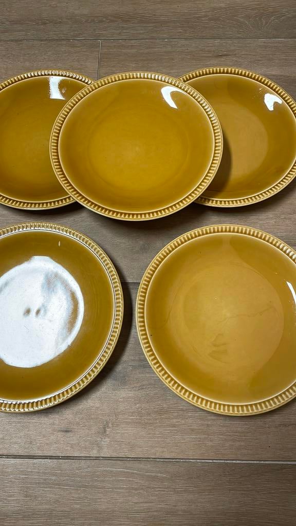 5 platte boch borden, Ophalen of Verzenden