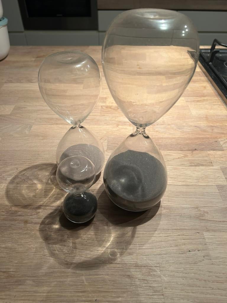 Glazen zandlopers, Huis en Inrichting, Ophalen, Zo goed als nieuw