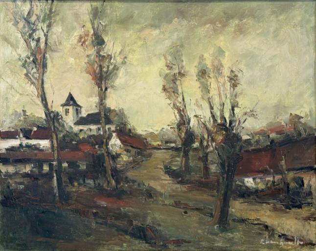 R. Lambrecht?: Landelijk zicht (O/D, 114 x 94 cm), Enlèvement