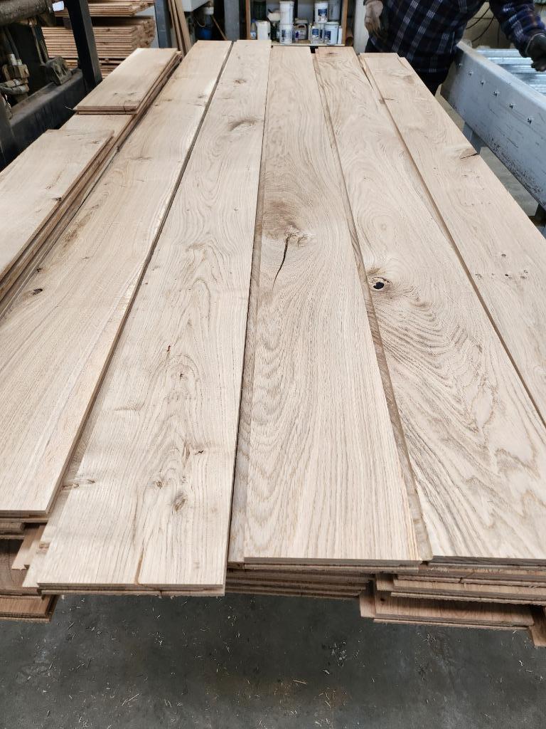 massief eiken planchetten vanaf 23 eurom², Doe-het-zelf en Bouw, Hout en Planken, Ophalen, Eiken, Nieuw, 200 tot 250 cm