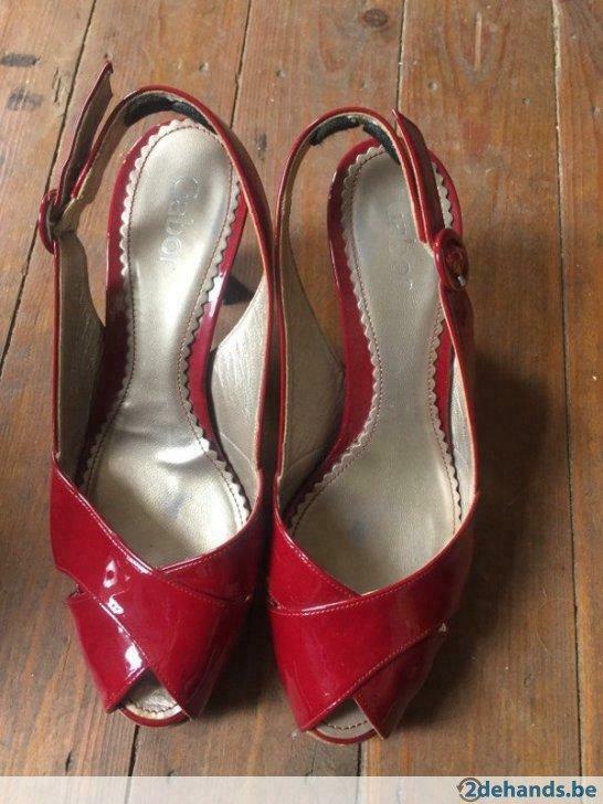Rode lakleder lacqué peeptoe pumps gabor, Vêtements | Femmes, Chaussures, Porté, Autres types