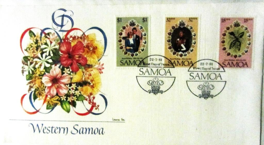 FDC HUWELIJK PRINS CHARLES MET LADY DIANA- WESTERN SAMOA, Enlèvement ou Envoi, Affranchi, Dynastie