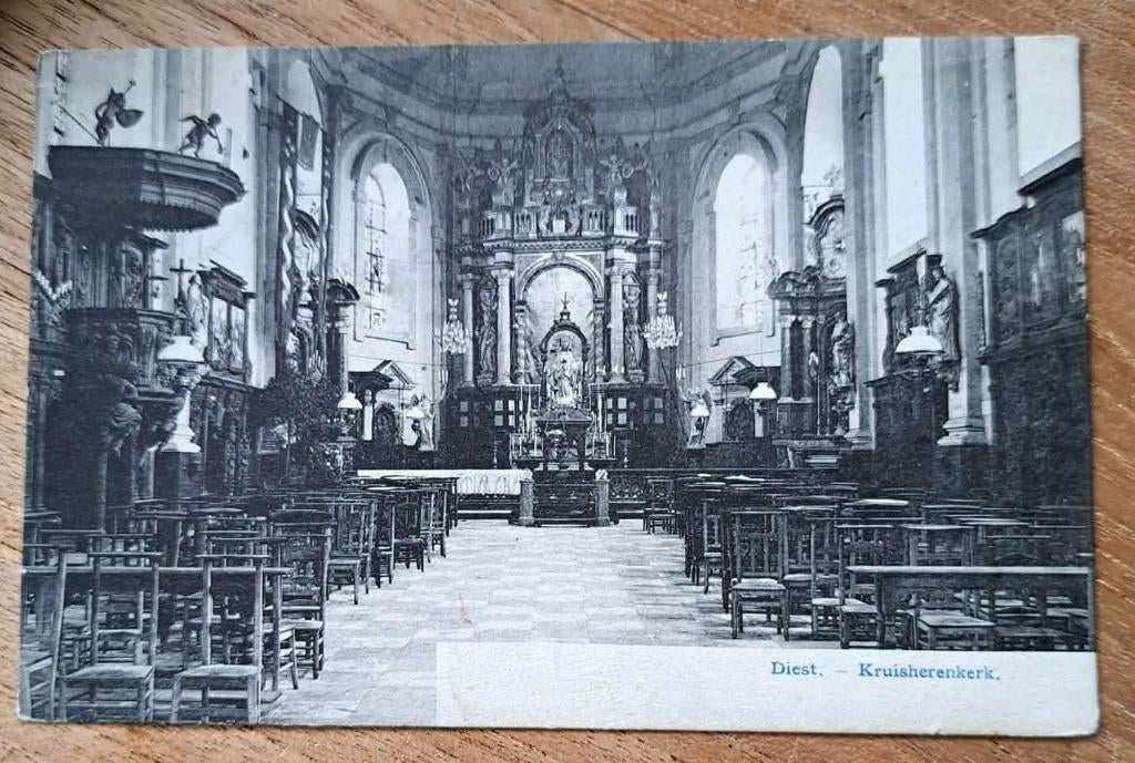 postkaart Diest - Kruisherenkerk, Verzamelen, Ophalen of Verzenden, Voor 1920, Gelopen, Vlaams-Brabant