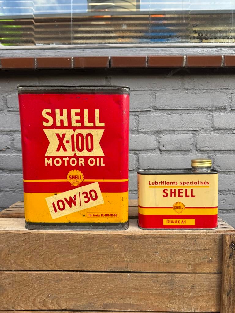 SHELL X-100 olie blik 5 liter, Verzamelen, Merken en Reclamevoorwerpen, Gebruikt, Verpakking, Ophalen of Verzenden