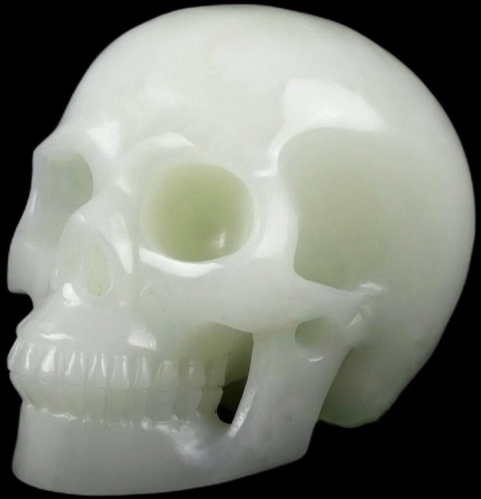 Jade Schedel Beeld Edelsteen Skull Doodshoofd, Ophalen of Verzenden