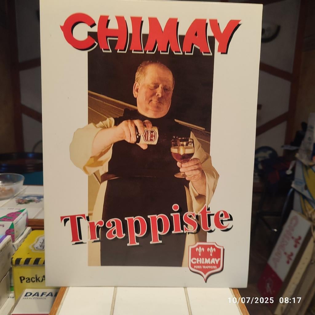 CHIMAY Trappist-reclamekaart., Ophalen, Zo goed als nieuw, Reclamebord, Plaat of Schild, Overige merken