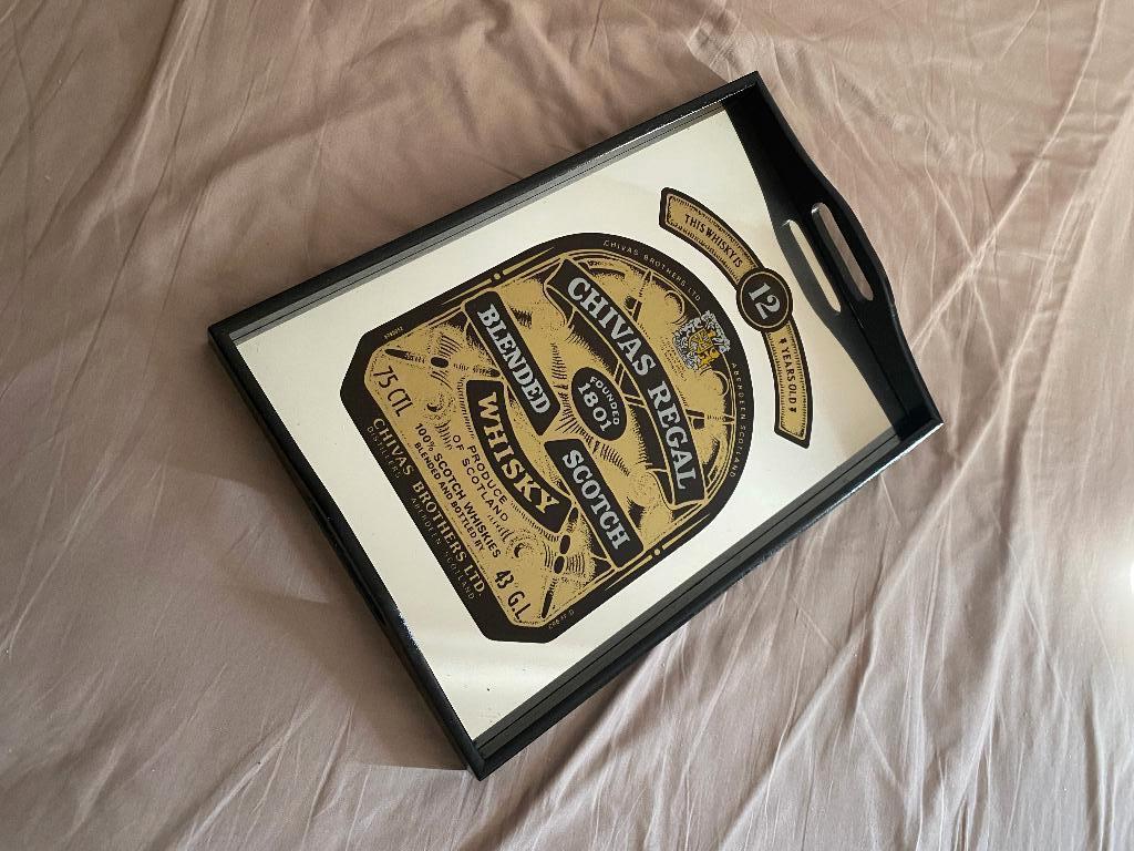 Plateau de service "CHIVAS REGAL" - fond miroir, Enlèvement, Neuf, Rectangulaire
