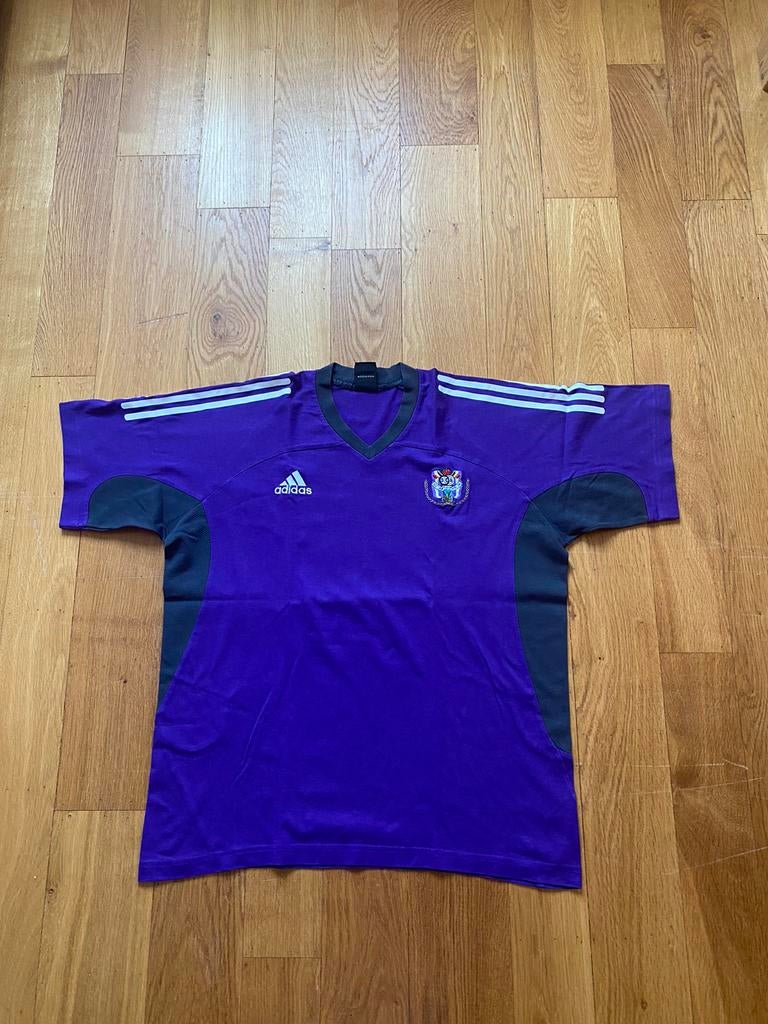 Paarse retro Anderlecht t-shirt, Ophalen, Maat 48/50 (M), Paars, Adidas