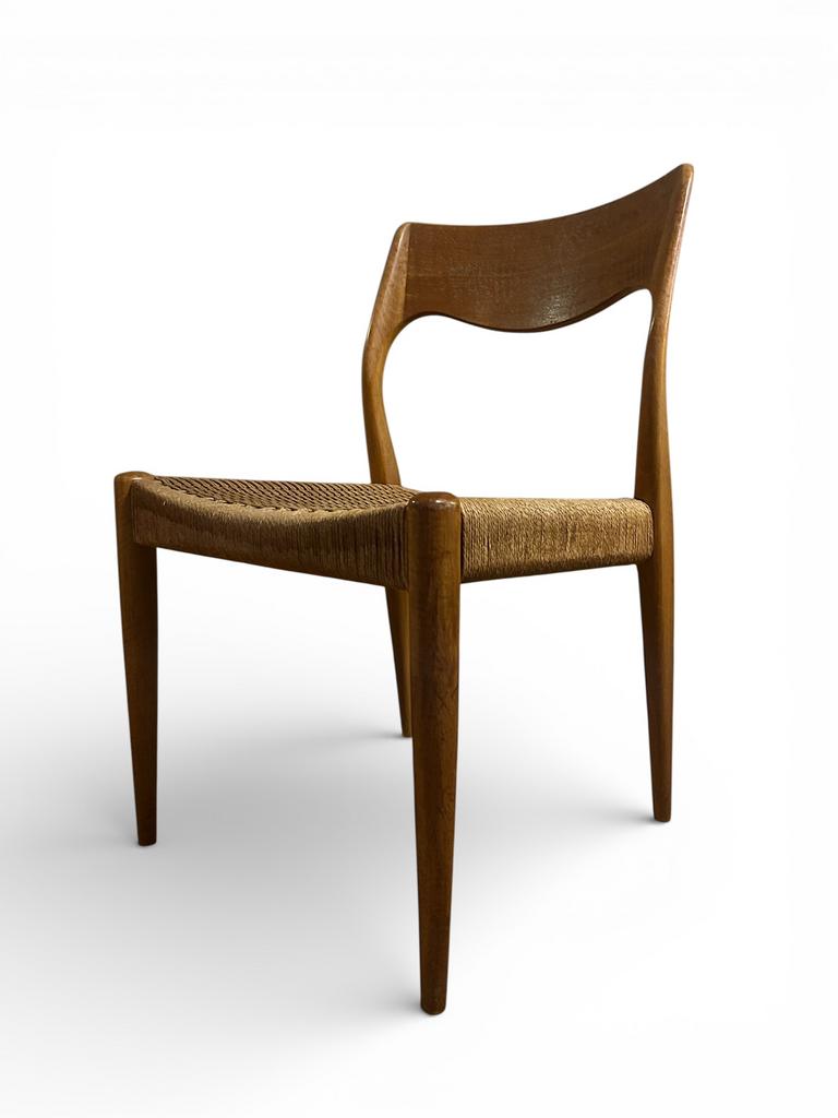 PRIX RÉDUIT Chaise design vintage en teck et corde, Maison & Meubles, Brun, Enlèvement, Utilisé, Osier ou Rotin
