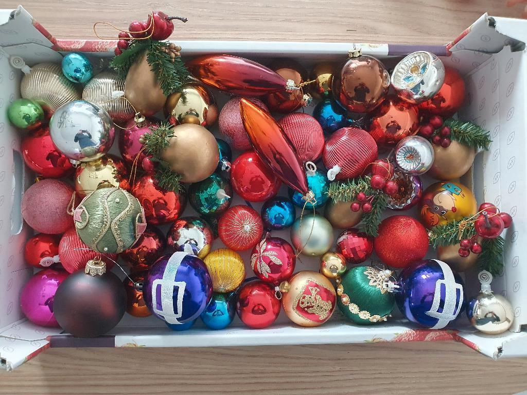 Lot d'anciennes boules de Noël, Divers, Enlèvement, Utilisé