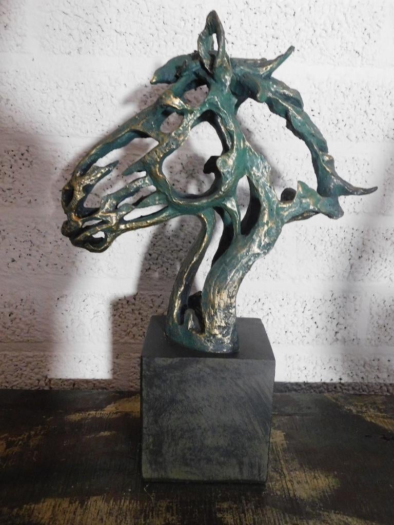 Statue abstraite en forme de tête de cheval - Polystone, Enlèvement ou Envoi