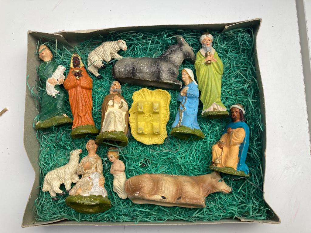 Vintage kerststal in originele doos, Diversen, Ophalen, Gebruikt