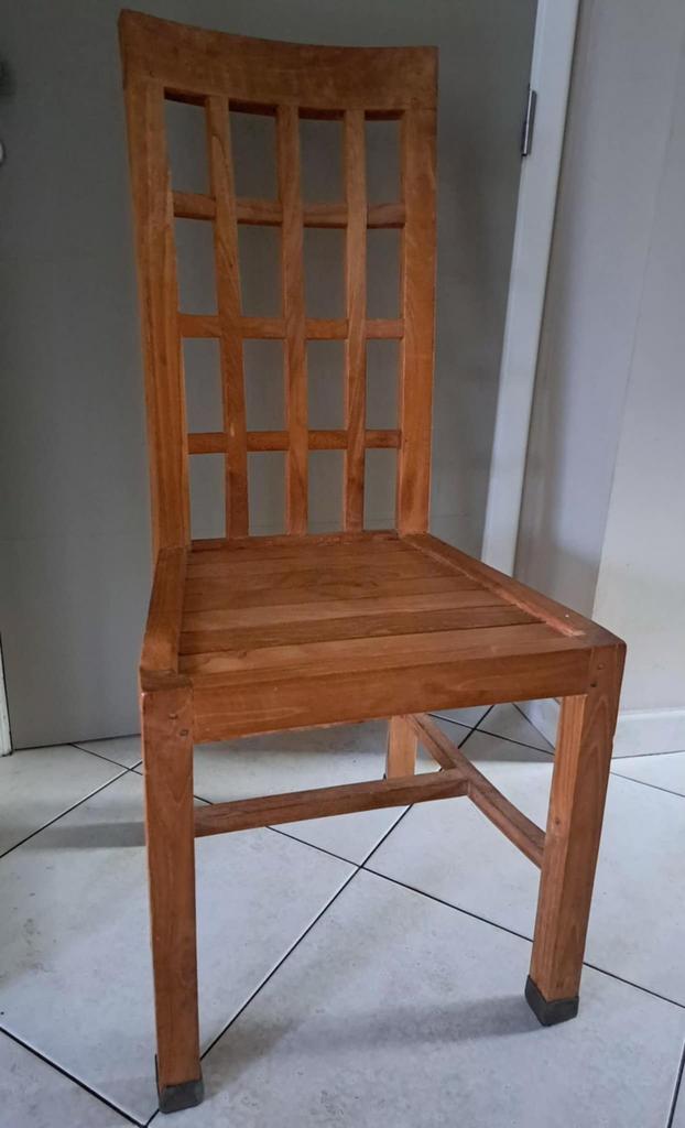 4 chaises en teck, Comme neuf, Brun, Enlèvement, Bois