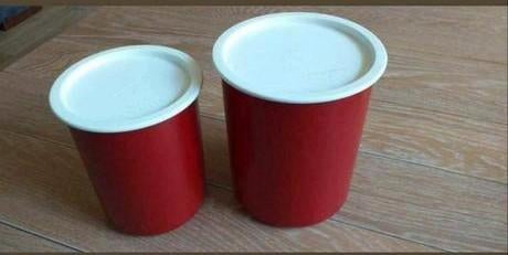 Lot de 2 boites de conservation TUPPERWARE, Enlèvement ou Envoi, Utilisé, Rouge, Récipient ou Bol