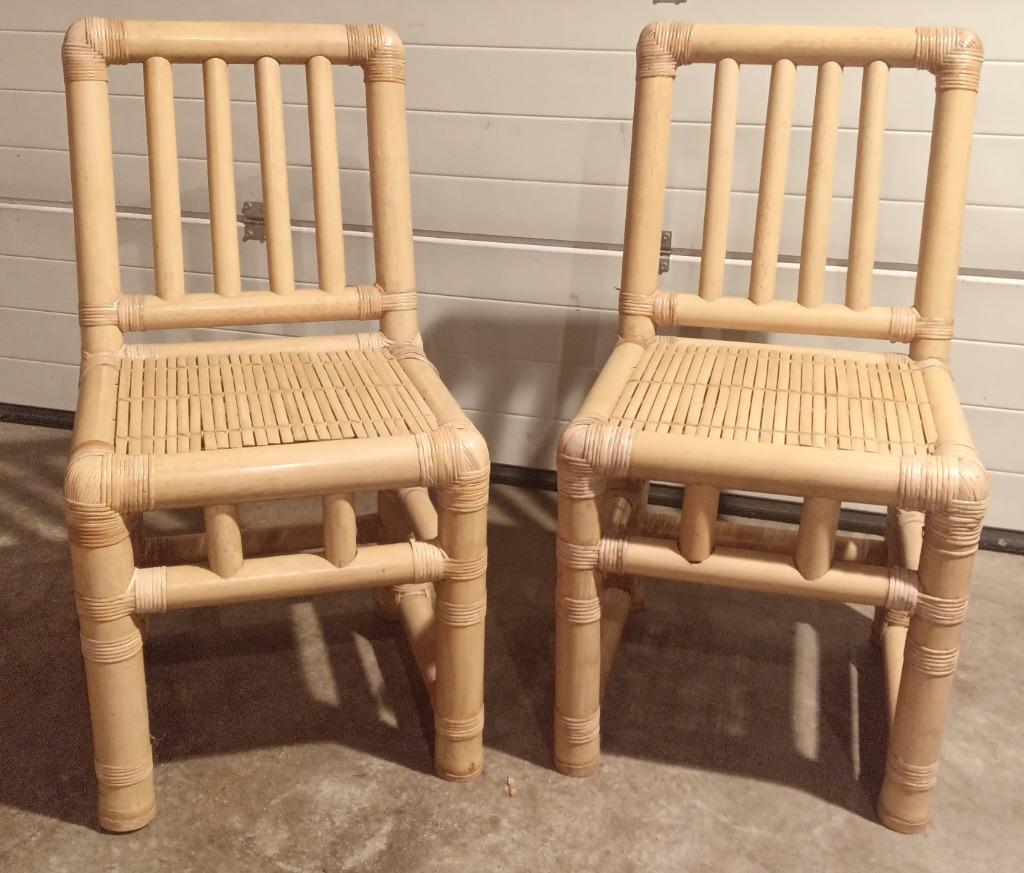 2 stoelen in bamboe - 2 bamboestoelen, Ophalen of Verzenden