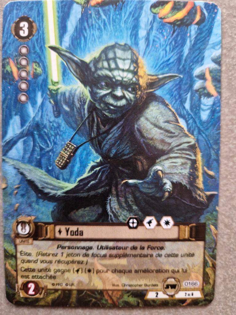 Star Wars The Card Game  jce Lcg Yoda Red back FFG promo, Ophalen of Verzenden, Zo goed als nieuw, Spel