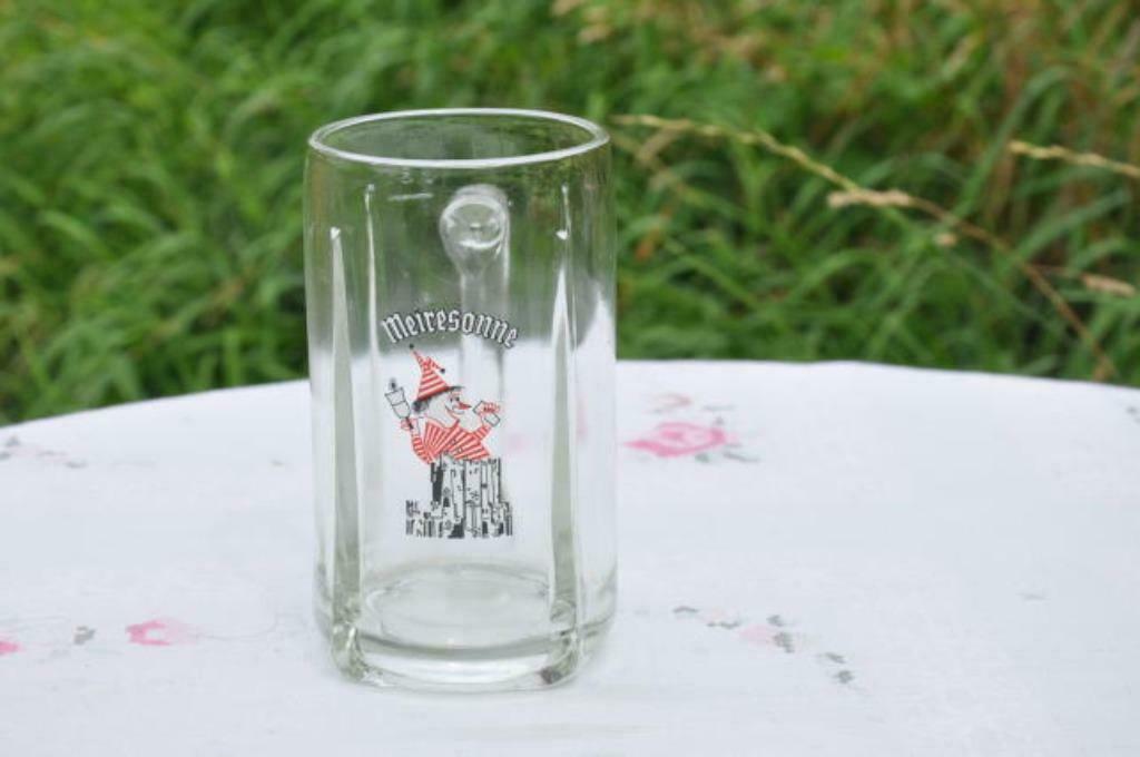 §  chope en verre épais 1/2 L meiresonne, Collections, Enlèvement ou Envoi, Utilisé, Chope(s), Autres marques