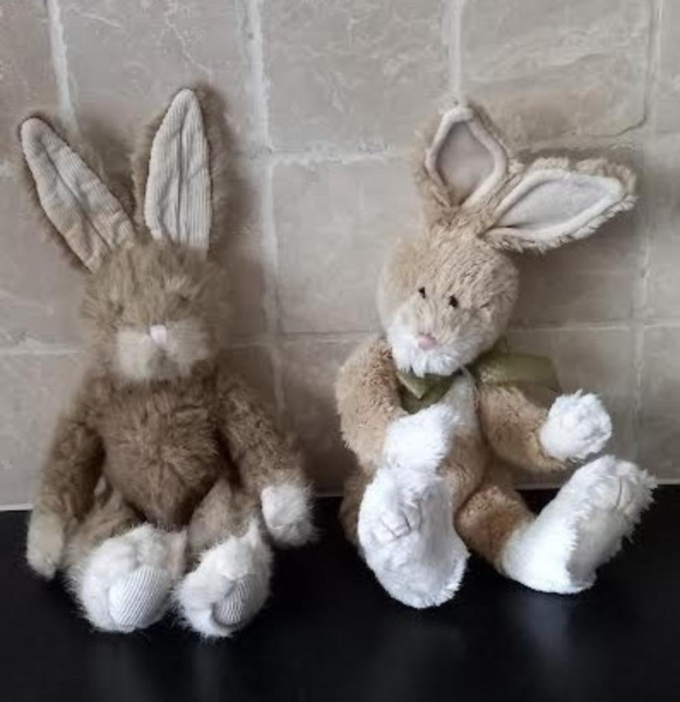 knuffel konijn 2 stuks, Enlèvement ou Envoi, Comme neuf, Lapin
