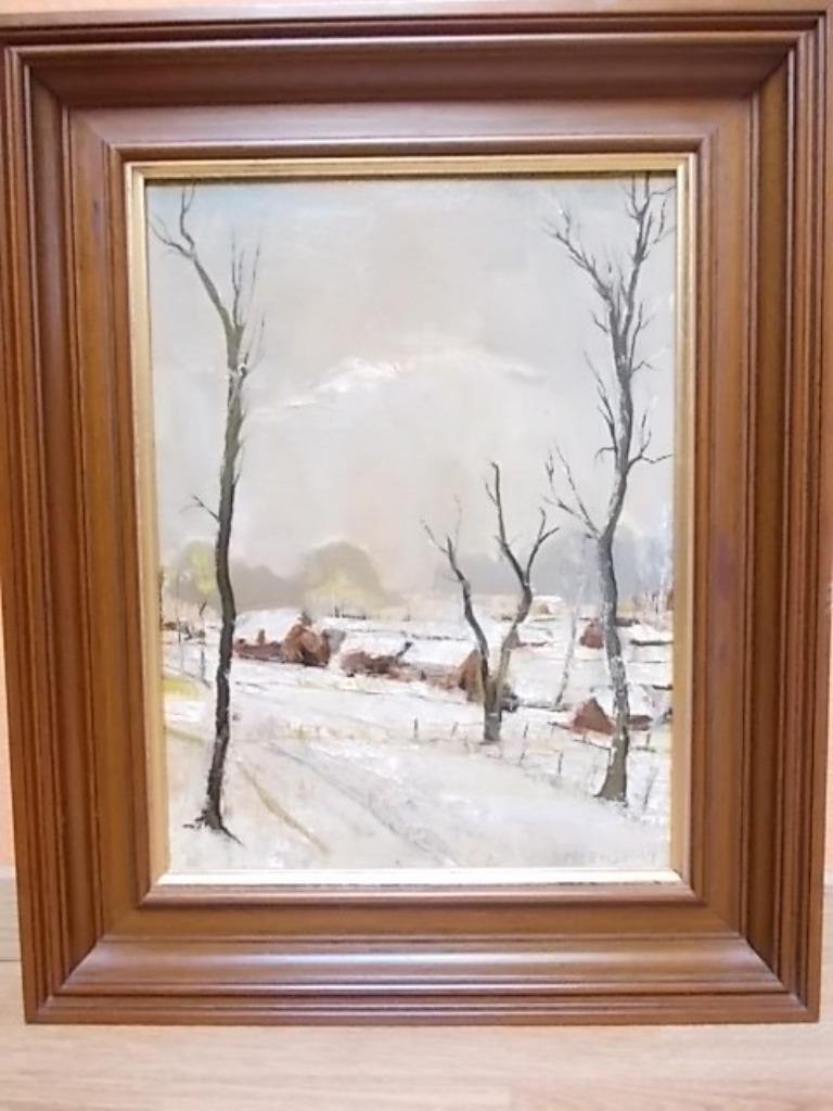 Winterzicht schilderij van Meersman uit Temse, Ophalen