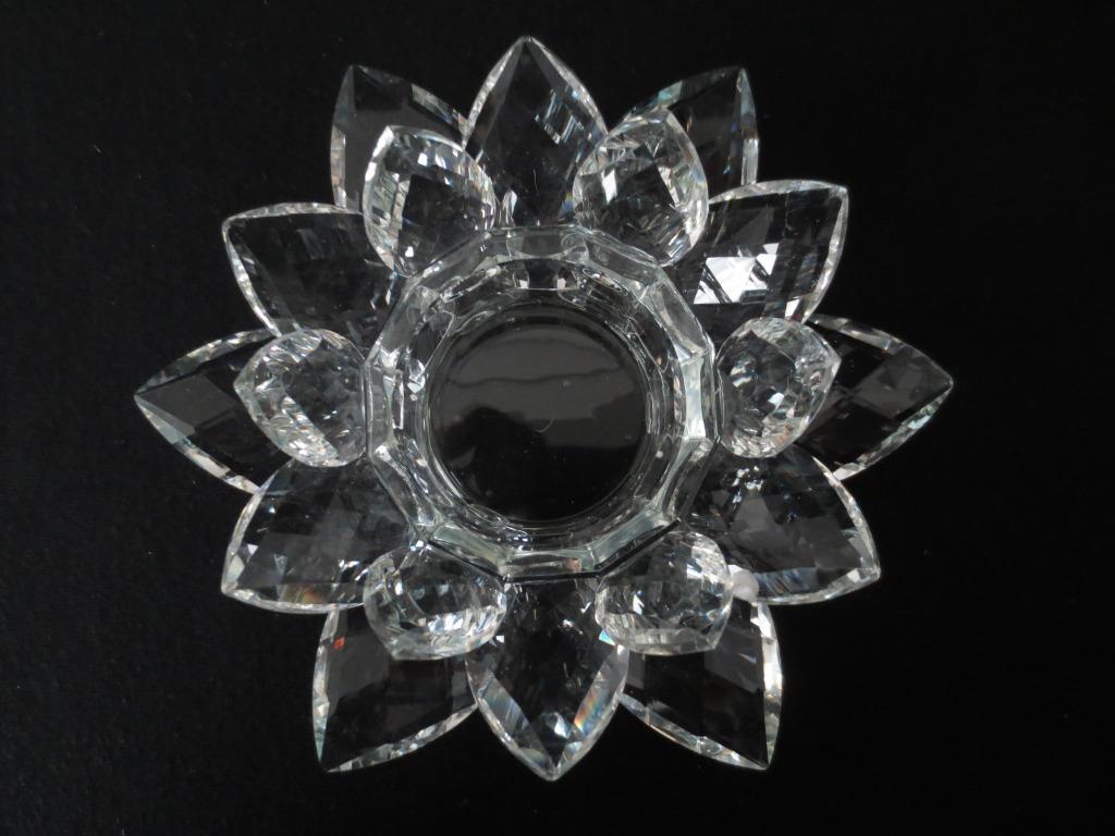 theelicht in kristal lotus, Antiek en Kunst, Ophalen of Verzenden
