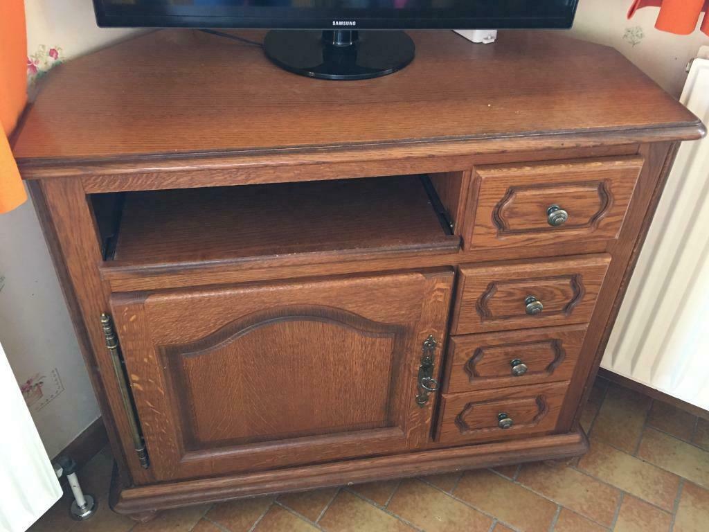 Meuble TV en chêne, Maison & Meubles, Chêne, Moins de 100 cm, Comme neuf, Enlèvement