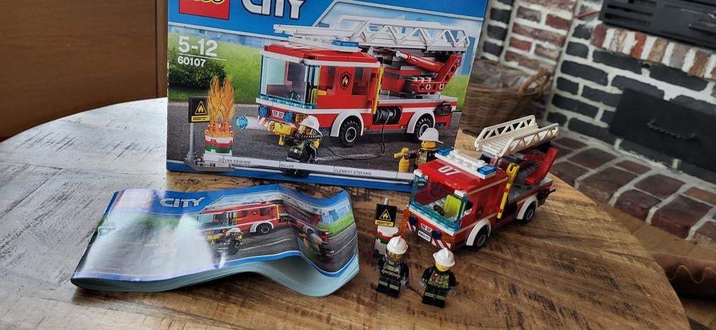 Lego City 60107 Fire Ladder Truck 2016, Kinderen en Baby's, Ophalen of Verzenden, Zo goed als nieuw, Complete set, Lego
