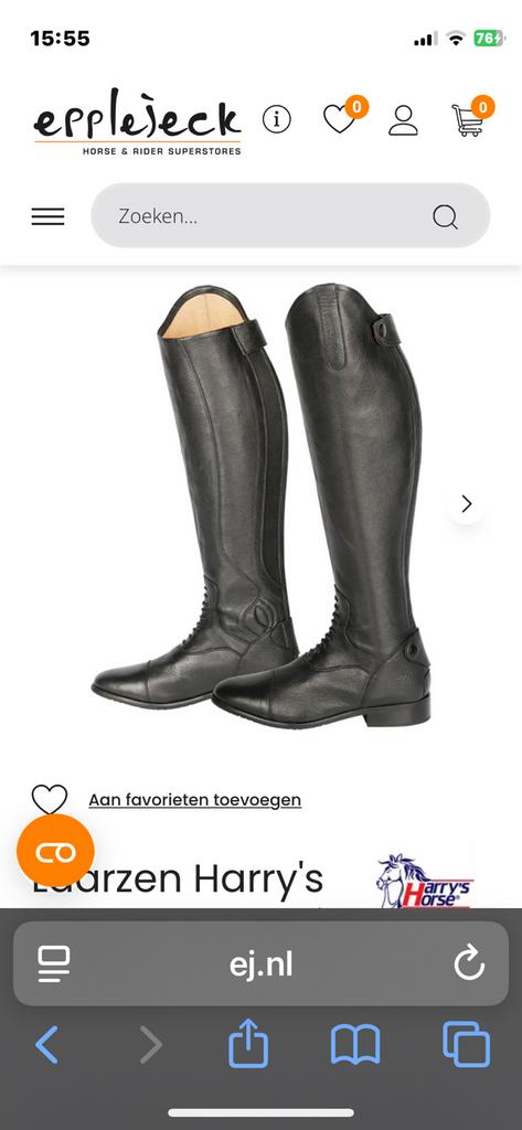 Lederen rijlaarzen M39 kuit L max 5x gedragen, Ophalen, Dressuur, Zo goed als nieuw, Dames