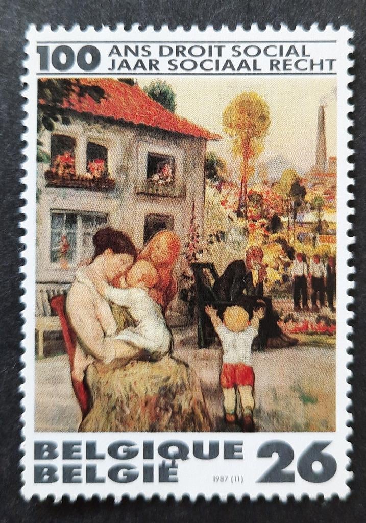 Belgique : COB 2263 ** Droit social 1987., Sans timbre, Neuf, Enlèvement ou Envoi, Non oblitéré