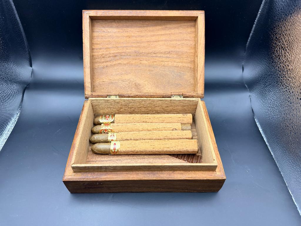 Boîte à cigares vintage en bois avec cigares RUC -  1970, Enlèvement ou Envoi