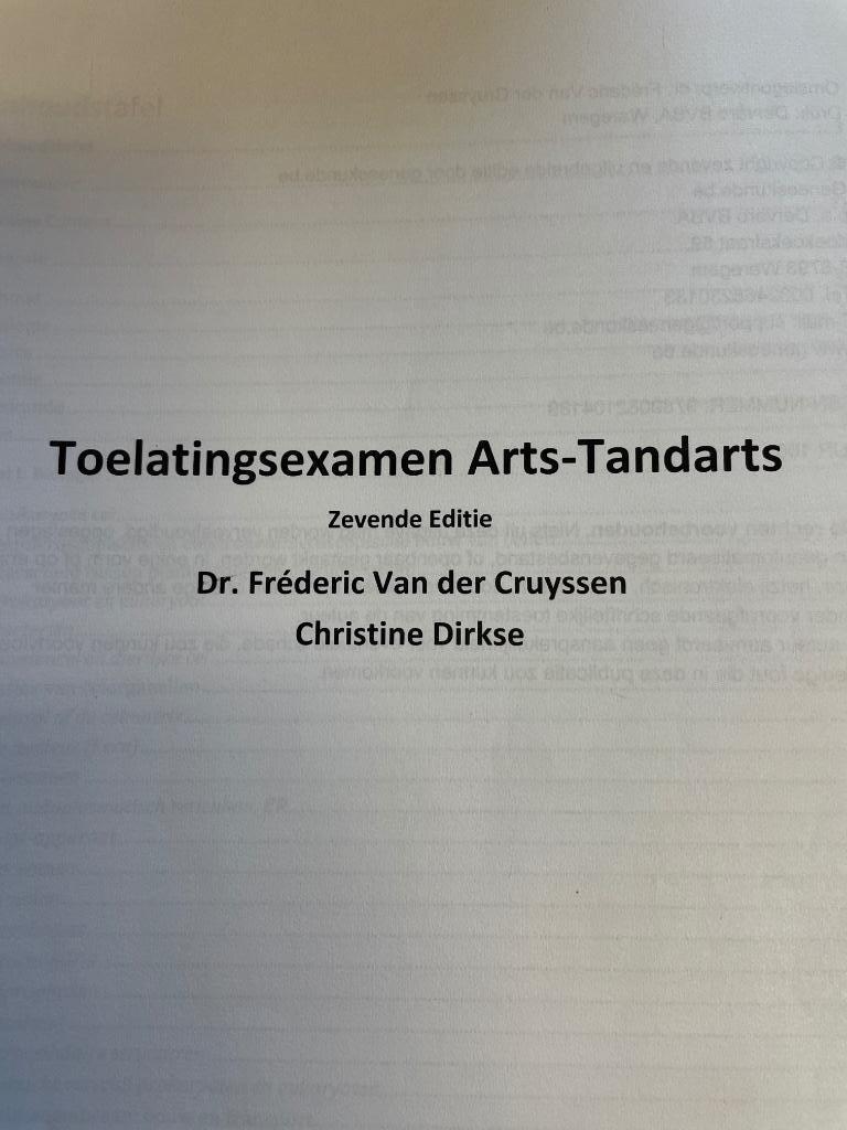 Boek toelatingsexamen arts tandarts, Enlèvement ou Envoi, Utilisé, Ne s'applique pas