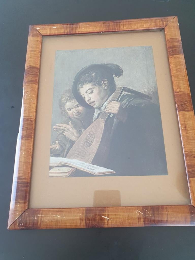 Frans Hals , 2 zingende kinderen met luit en muziek boek in, Ophalen of Verzenden