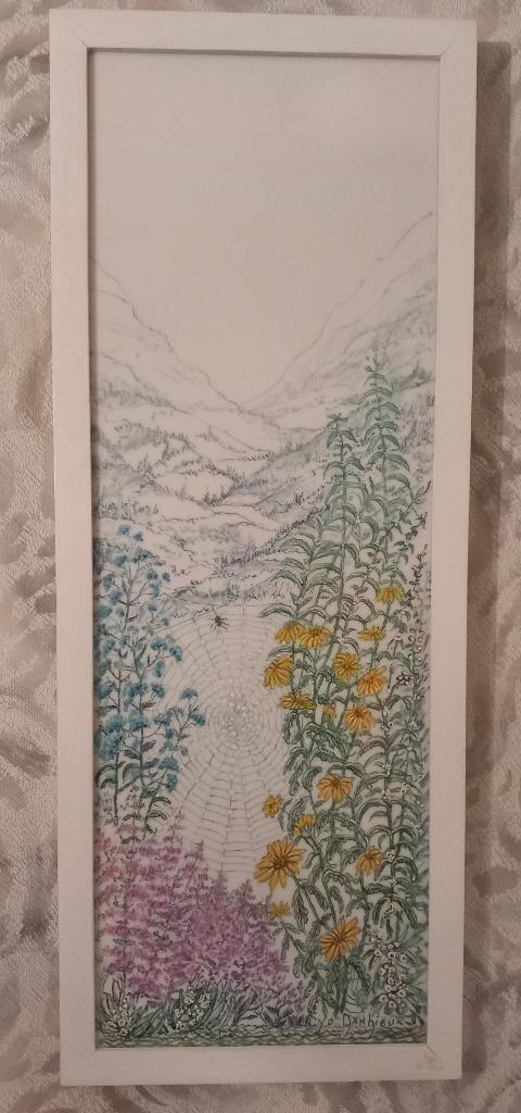 Schilderij Yo(landa) Danhieux glas, Ophalen of Verzenden