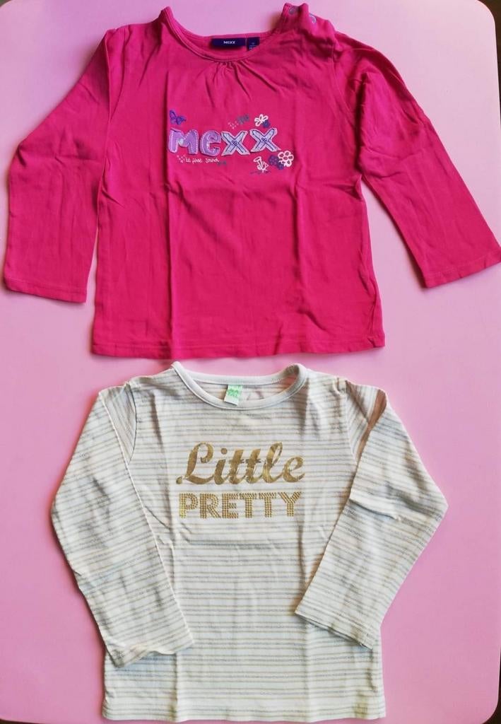 Twee longsleeves maat 92, Kinderen en Baby's, Kinderkleding | Maat 92, Mexx, Meisje, Ophalen of Verzenden, Zo goed als nieuw