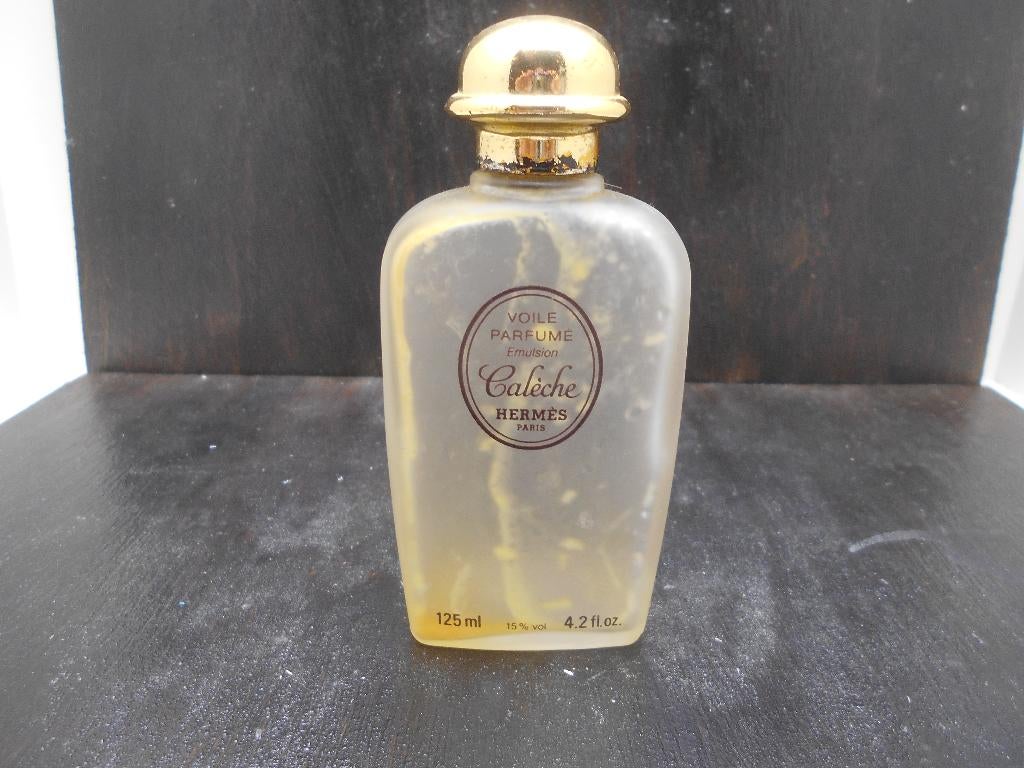 ancien flacon vide Voile parfumé Emulsion Calèche Hermès, Enlèvement ou Envoi, Utilisé, Bouteille de parfum