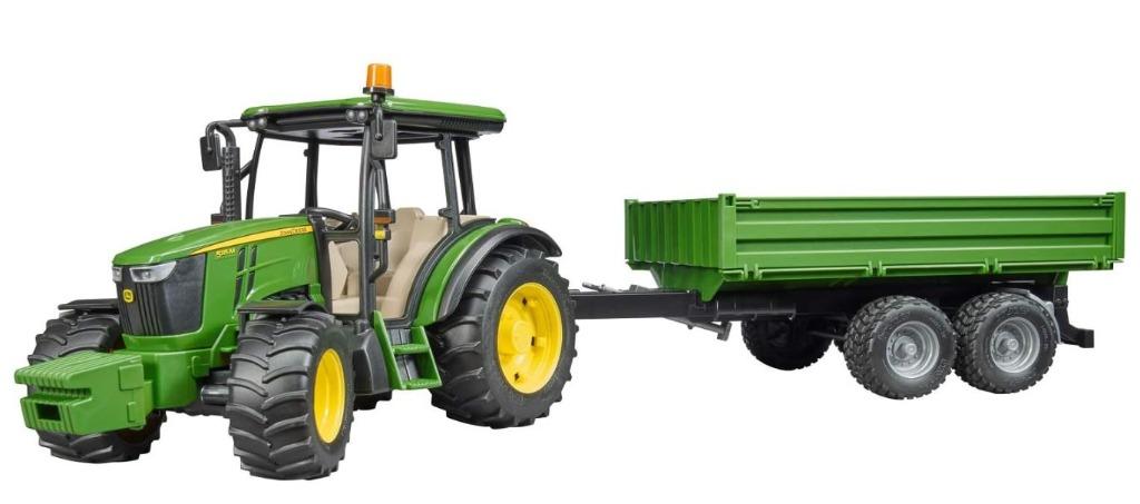 Bruder John Deere 5115M tractor met kipwagen, Ophalen of Verzenden, Zo goed als nieuw, Tractor of Landbouw