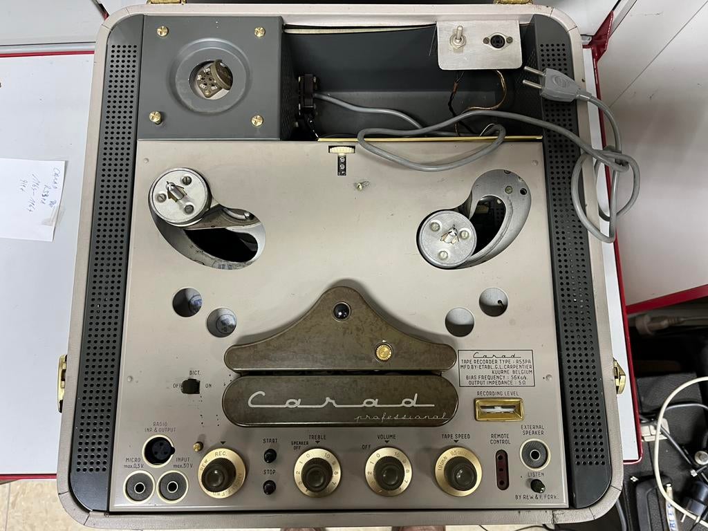 Magnétophone à bandes CARAD R53PA - vintage - 53/58, Enlèvement, Magnétophone
